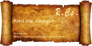 Rehling Csongor névjegykártya